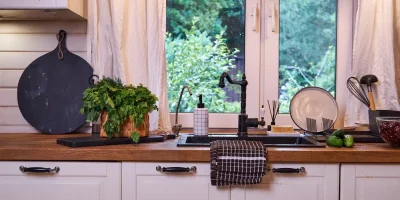 Custom kitchen window curtains